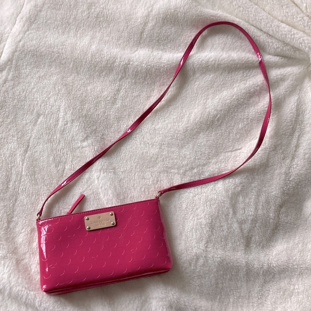 Kate Spade Hot Pink Faux Patent Leather Crossbody